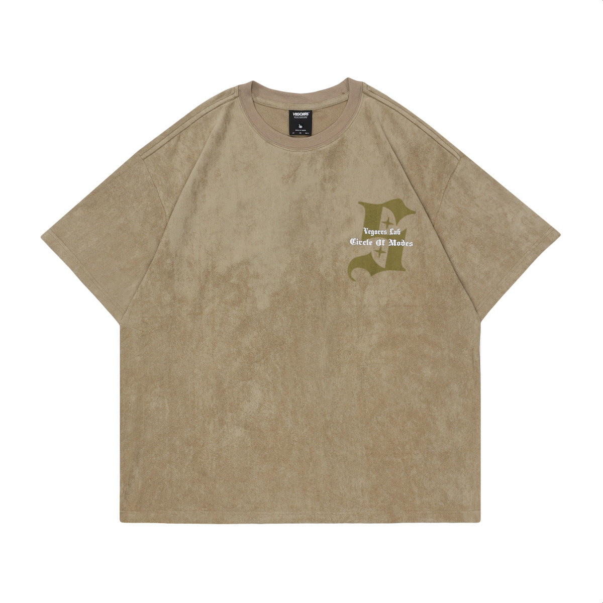 American Retro Virtual Shadow Letter Suede Tee