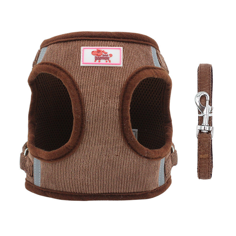 Reflective Dog Leash with Vest Attachment