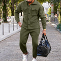 Suede Slim Fit Solid Color Two-Piece Suit for Men