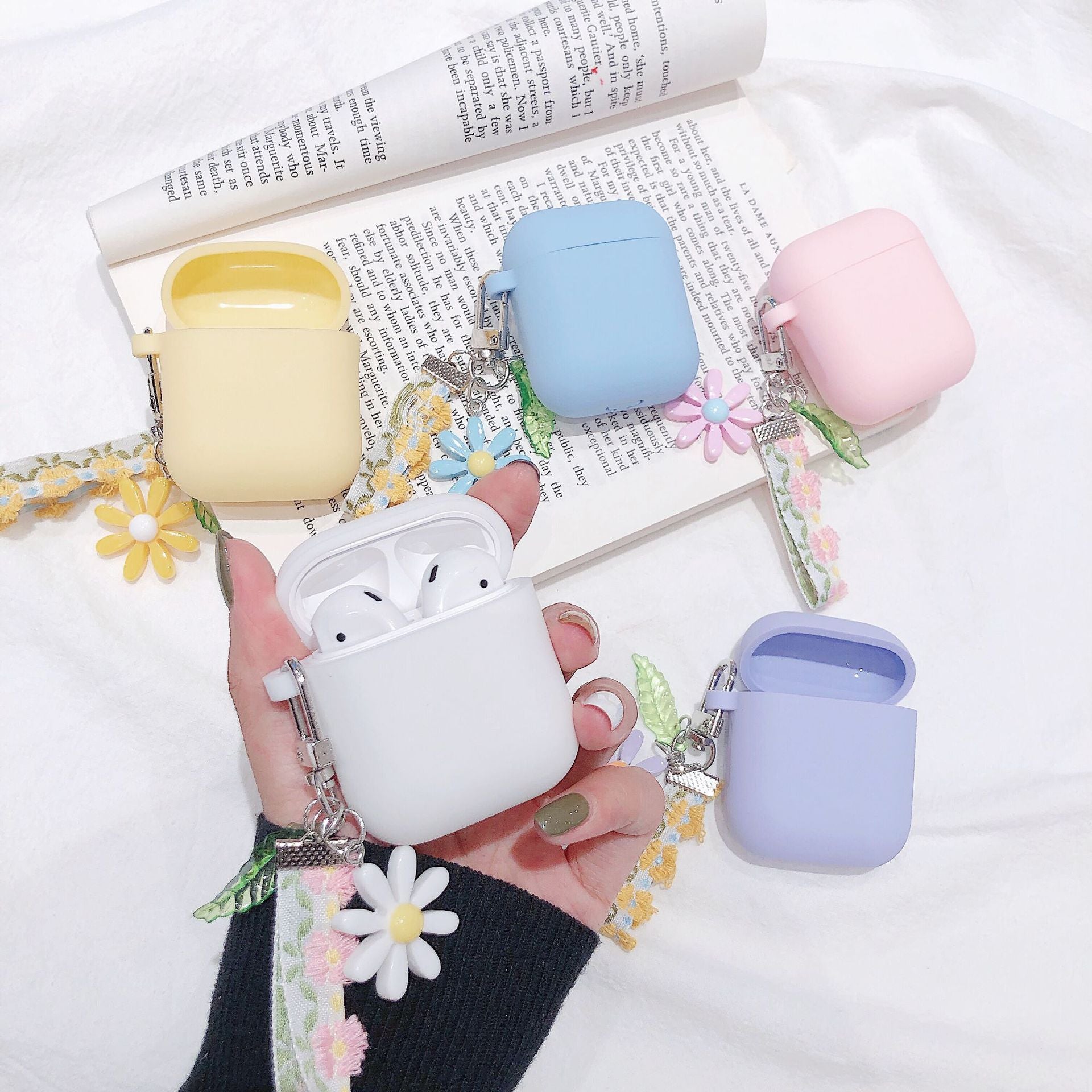 Liquid Silicone Floral AirPods Case for Wireless Earbuds