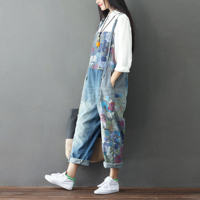 Vintage-Style Patchwork Jeans for Women