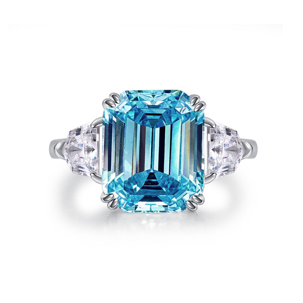 925 Sterling Silver Sky Blue Topaz Ring worn on hand