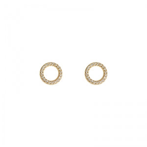 S925 Round Circle Earrings for Women with Zirconia
