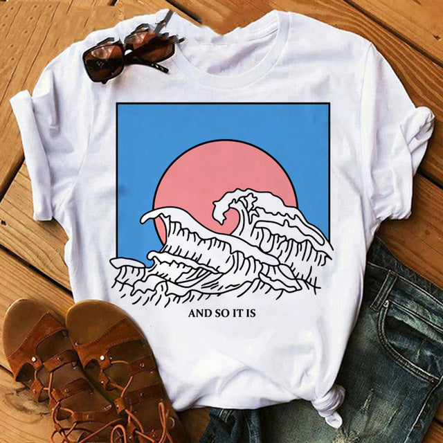 Great Wave Graphic Oversized Unisex T-Shirt
