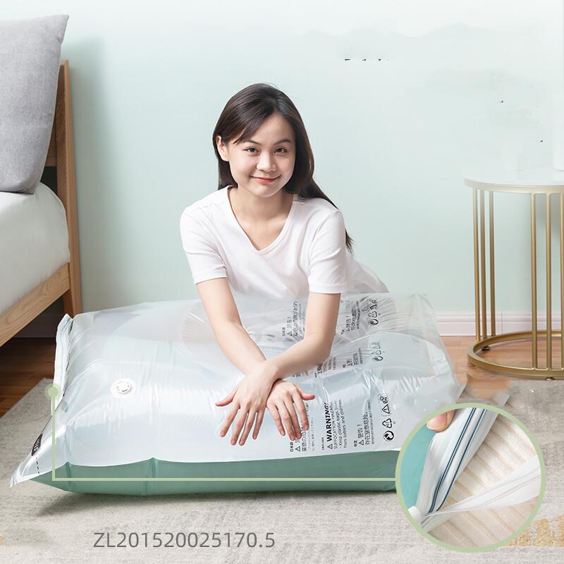Large No Pump Vacuum Compression Storage Bag for Clothes